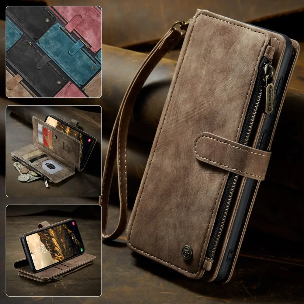 CaseMe C30 Samsung Galaxy S25 Hoesje Pasjeshouder Book Case Bruin afbeelding 9