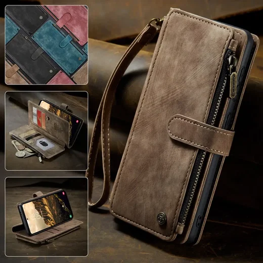 CaseMe C30 Samsung Galaxy S25 Hoesje Pasjeshouder Book Case Bruin afbeelding 9