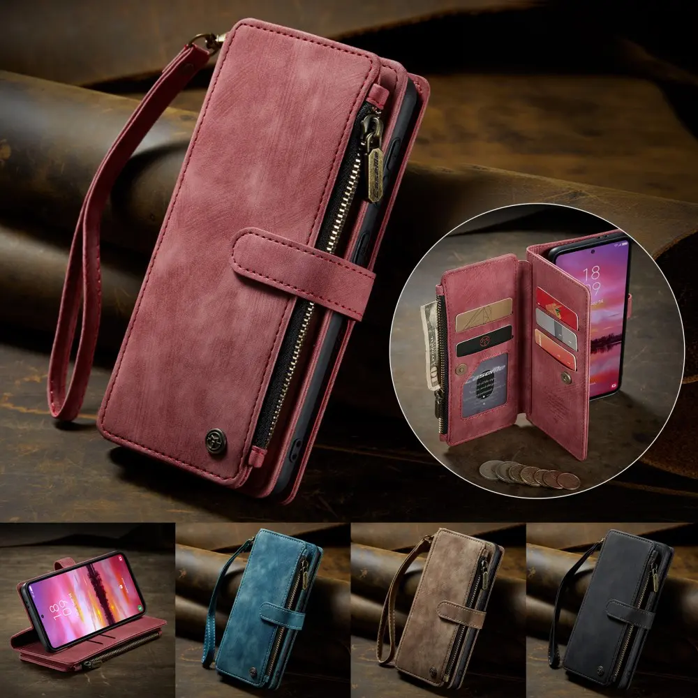 CaseMe C30 Samsung Galaxy S25 Hoesje Pasjeshouder Book Case Rood afbeelding 10