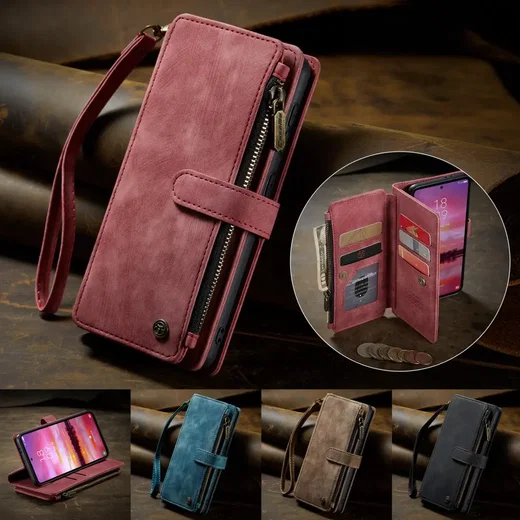 CaseMe C30 Samsung Galaxy S25 Hoesje Pasjeshouder Book Case Rood afbeelding 10