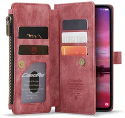 CaseMe C30 Samsung Galaxy S25 Hoesje Pasjeshouder Book Case Rood afbeelding