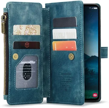 CaseMe C30 Samsung Galaxy S25 Hoesje Pasjeshouder Book Case Blauw