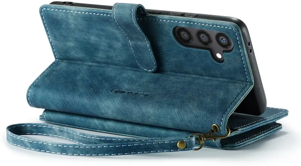 CaseMe C30 Samsung Galaxy S25 Hoesje Pasjeshouder Book Case Blauw afbeelding 12