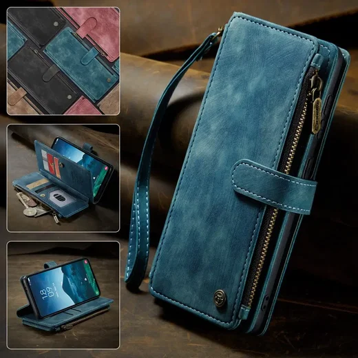 CaseMe C30 Samsung Galaxy S25 Hoesje Pasjeshouder Book Case Blauw afbeelding 9