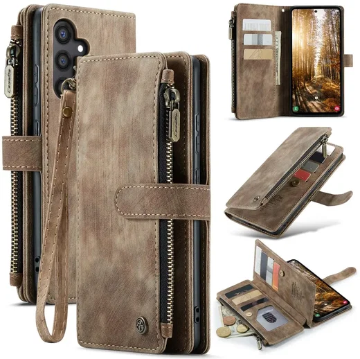 CaseMe C30 Samsung Galaxy S25 Plus Hoesje Pasjeshouder Book Case Bruin afbeelding 1