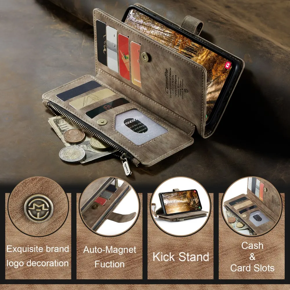 CaseMe C30 Samsung Galaxy S25 Plus Hoesje Pasjeshouder Book Case Bruin afbeelding 8