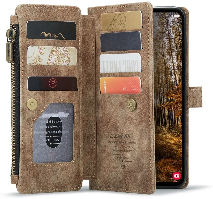 CaseMe C30 Samsung Galaxy S25 Plus Hoesje Pasjeshouder Book Case Bruin afbeelding 11