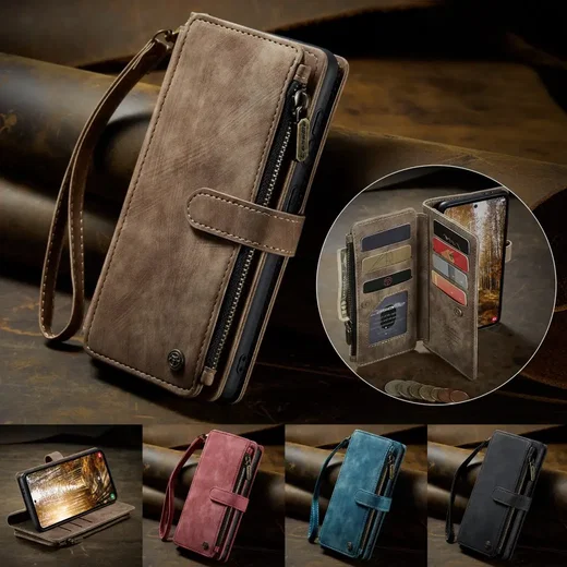 CaseMe C30 Samsung Galaxy S25 Plus Hoesje Pasjeshouder Book Case Bruin afbeelding 9