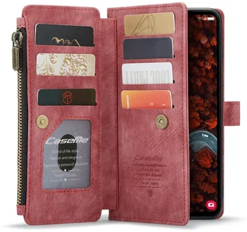 CaseMe C30 Samsung Galaxy S25 Plus Hoesje Pasjeshouder Book Case Rood
