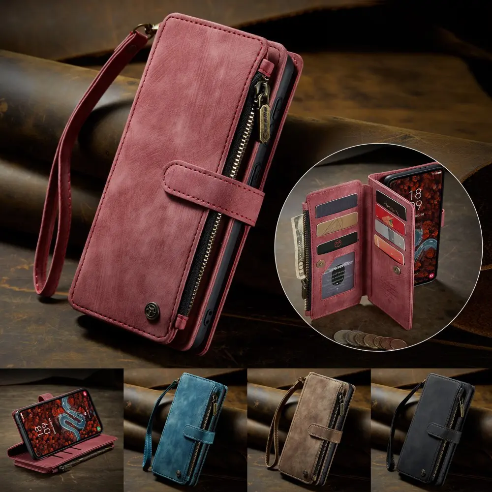 CaseMe C30 Samsung Galaxy S25 Plus Hoesje Pasjeshouder Book Case Rood afbeelding 10
