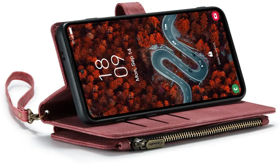 CaseMe C30 Samsung Galaxy S25 Plus Hoesje Pasjeshouder Book Case Rood afbeelding 12