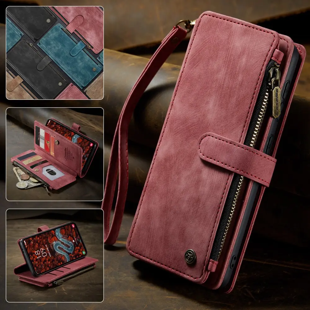CaseMe C30 Samsung Galaxy S25 Plus Hoesje Pasjeshouder Book Case Rood afbeelding 9