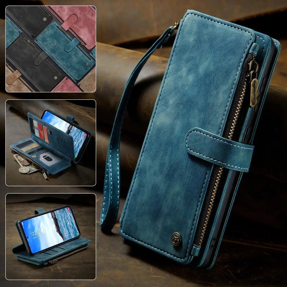 CaseMe C30 Samsung Galaxy S25 Plus Hoesje Pasjeshouder Book Case Blauw afbeelding 10
