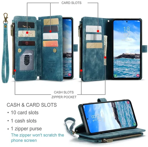 CaseMe C30 Samsung Galaxy S25 Plus Hoesje Pasjeshouder Book Case Blauw afbeelding 3