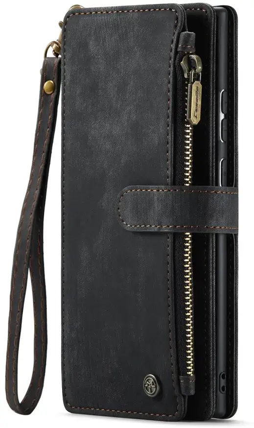 CaseMe C30 Samsung Galaxy S25 Ultra Hoesje Pasjeshouder Book Case Zwart afbeelding 2