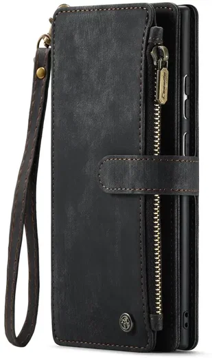 CaseMe C30 Samsung Galaxy S25 Ultra Hoesje Pasjeshouder Book Case Zwart afbeelding 2