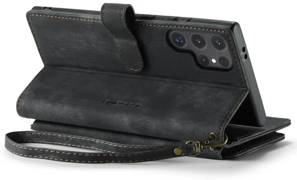 CaseMe C30 Samsung Galaxy S25 Ultra Hoesje Pasjeshouder Book Case Zwart afbeelding 12
