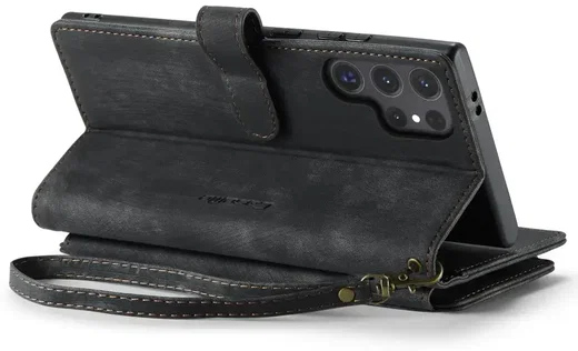 CaseMe C30 Samsung Galaxy S25 Ultra Hoesje Pasjeshouder Book Case Zwart afbeelding 12