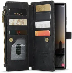 CaseMe C30 Samsung Galaxy S25 Ultra Hoesje Pasjeshouder Book Case Zwart afbeelding