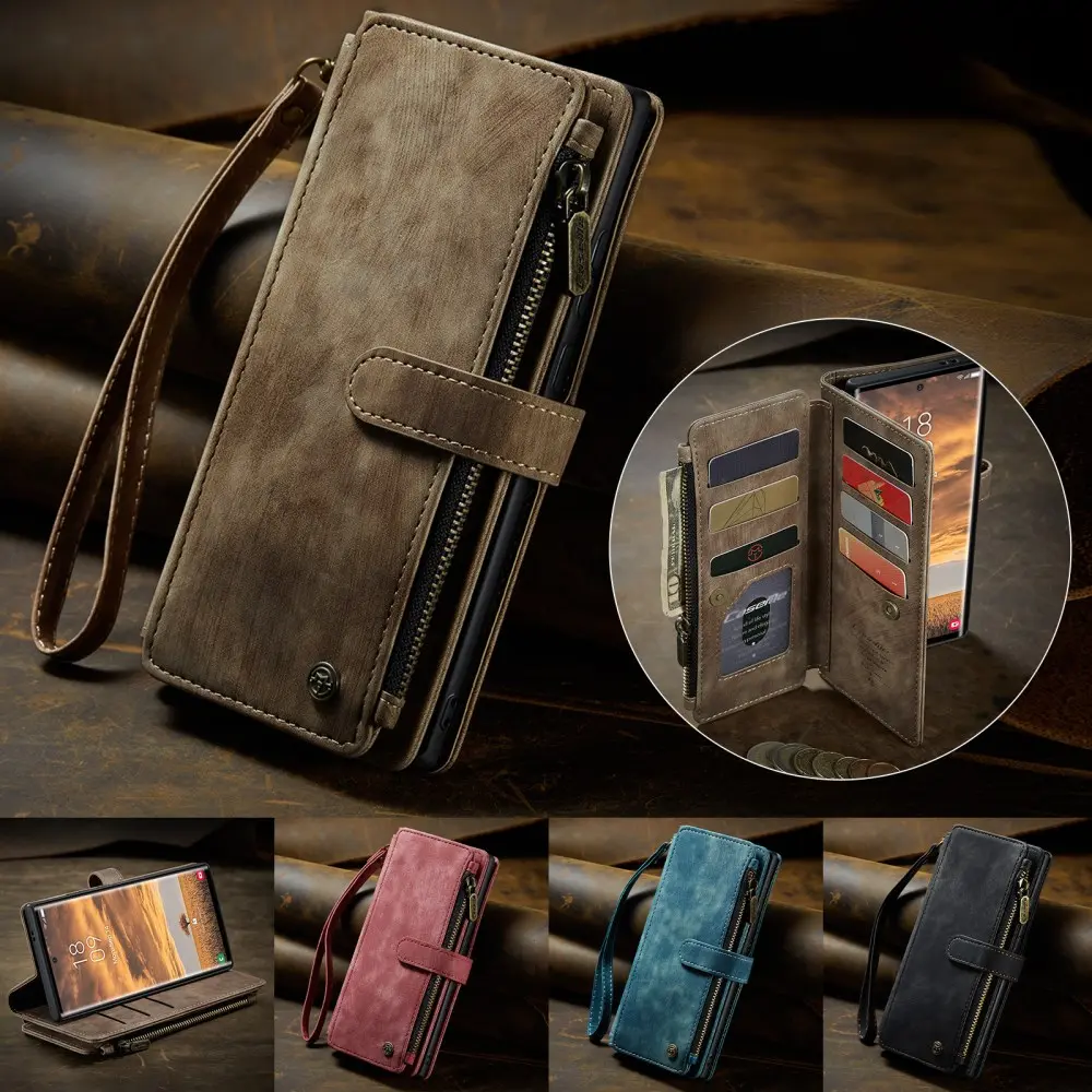 CaseMe C30 Samsung Galaxy S25 Ultra Hoesje Pasjeshouder Book Case Bruin afbeelding 10