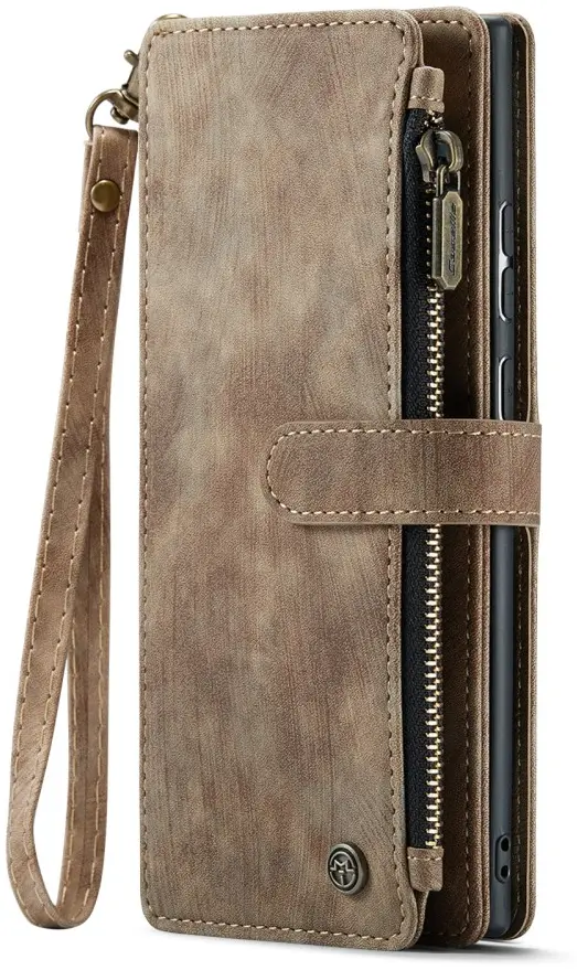 CaseMe C30 Samsung Galaxy S25 Ultra Hoesje Pasjeshouder Book Case Bruin afbeelding 2
