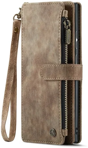 CaseMe C30 Samsung Galaxy S25 Ultra Hoesje Pasjeshouder Book Case Bruin afbeelding 2