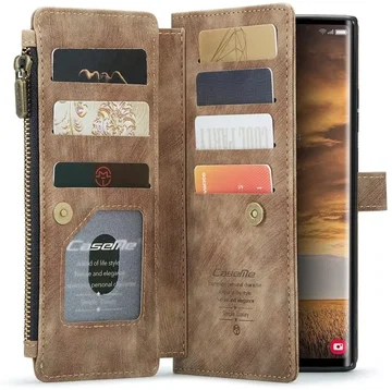 CaseMe C30 Samsung Galaxy S25 Ultra Hoesje Pasjeshouder Book Case Bruin