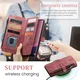 CaseMe C30 Samsung Galaxy S25 Ultra Hoesje Pasjeshouder Book Case Rood afbeelding 7