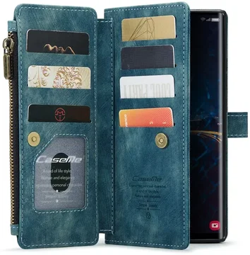 CaseMe C30 Samsung Galaxy S25 Ultra Hoesje Pasjeshouder Book Case Blauw