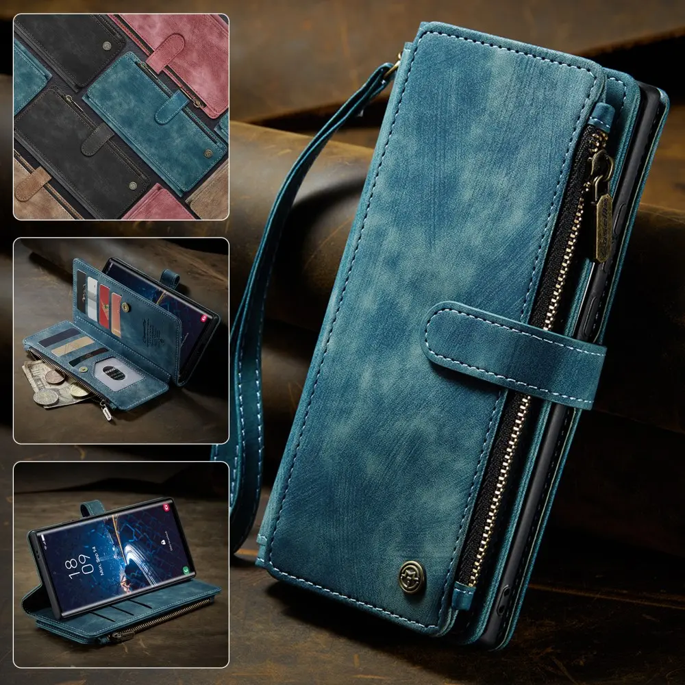 CaseMe C30 Samsung Galaxy S25 Ultra Hoesje Pasjeshouder Book Case Blauw afbeelding 9