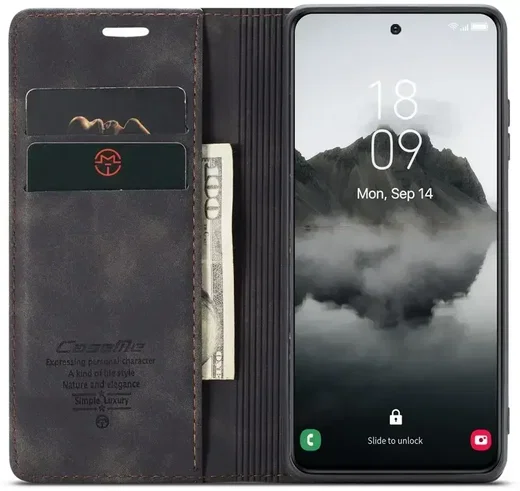 CaseMe 013 Samsung Galaxy S25 Hoesje Book Case met Standaard Zwart afbeelding 1
