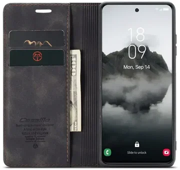 CaseMe 013 Samsung Galaxy S25 Hoesje Book Case met Standaard Zwart