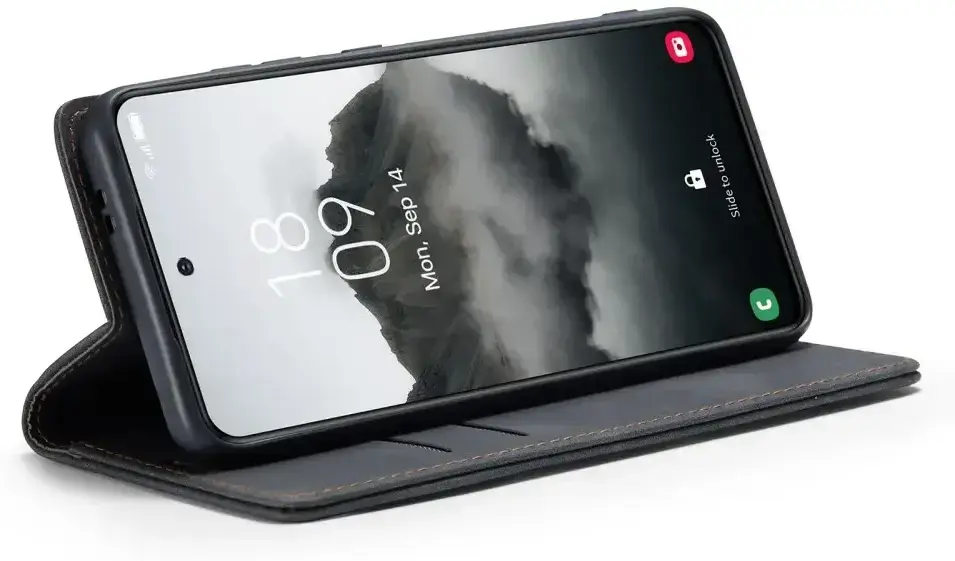 CaseMe 013 Samsung Galaxy S25 Hoesje Book Case met Standaard Zwart afbeelding 4