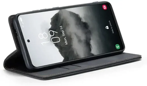 CaseMe 013 Samsung Galaxy S25 Hoesje Book Case met Standaard Zwart afbeelding 4