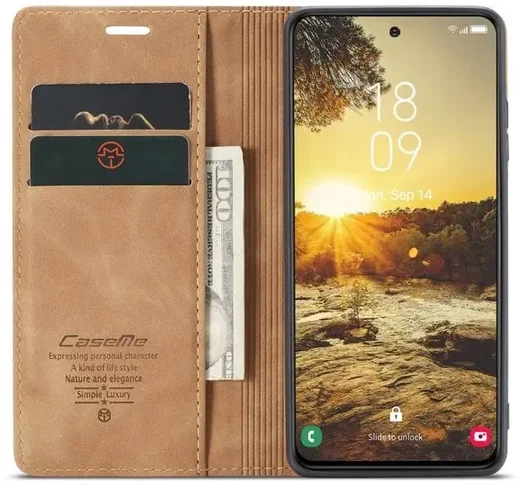 CaseMe 013 Samsung Galaxy S25 Hoesje Book Case met Standaard Bruin afbeelding 1