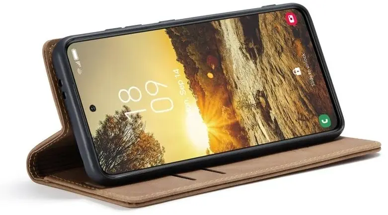 CaseMe 013 Samsung Galaxy S25 Hoesje Book Case met Standaard Bruin afbeelding 11