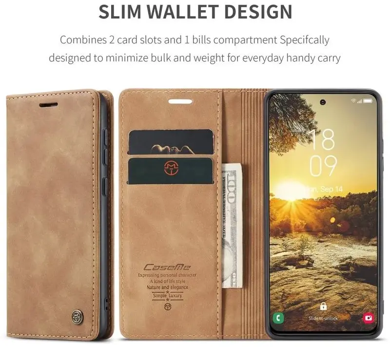 CaseMe 013 Samsung Galaxy S25 Hoesje Book Case met Standaard Bruin afbeelding 3