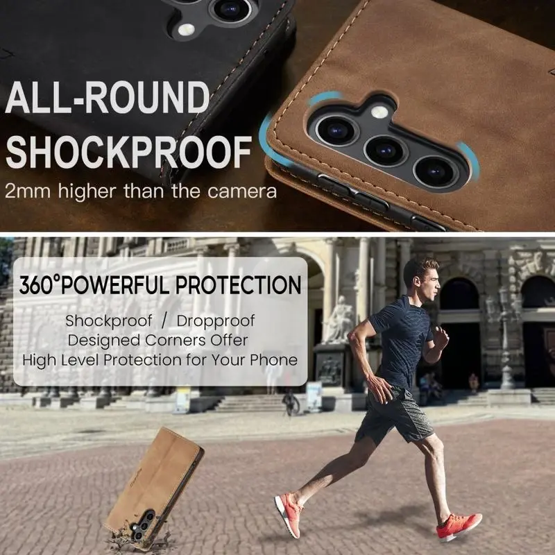 CaseMe 013 Samsung Galaxy S25 Hoesje Book Case met Standaard Bruin afbeelding 4
