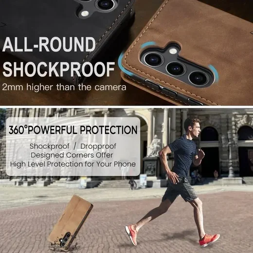 CaseMe 013 Samsung Galaxy S25 Hoesje Book Case met Standaard Bruin afbeelding 4