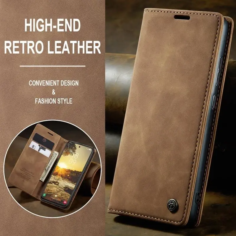 CaseMe 013 Samsung Galaxy S25 Hoesje Book Case met Standaard Bruin afbeelding 5