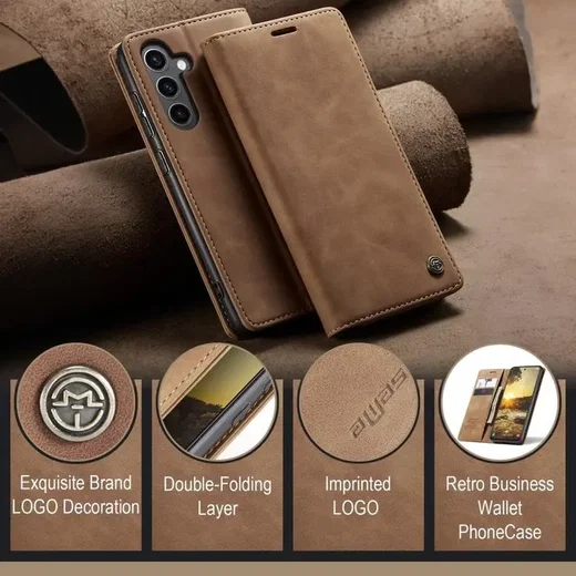 CaseMe 013 Samsung Galaxy S25 Hoesje Book Case met Standaard Bruin afbeelding 8