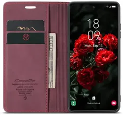 CaseMe 013 Samsung Galaxy S25 Hoesje Book Case met Standaard Rood afbeelding