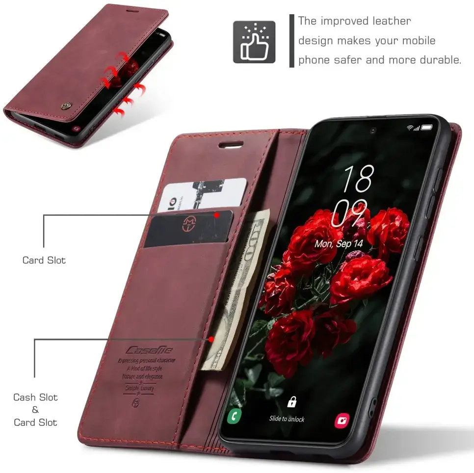 CaseMe 013 Samsung Galaxy S25 Hoesje Book Case met Standaard Rood afbeelding 10