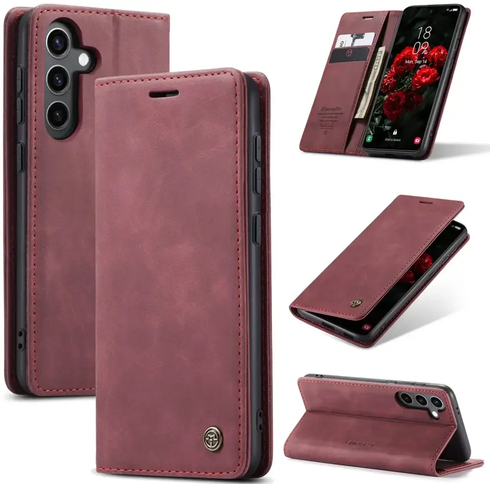 CaseMe 013 Samsung Galaxy S25 Hoesje Book Case met Standaard Rood afbeelding 2