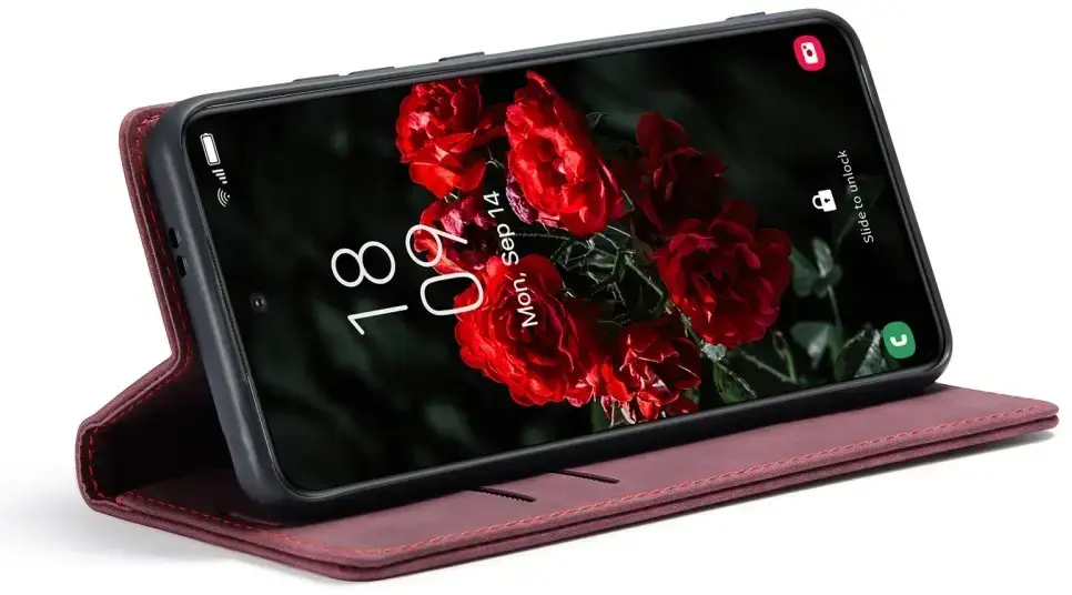 CaseMe 013 Samsung Galaxy S25 Hoesje Book Case met Standaard Rood afbeelding 4