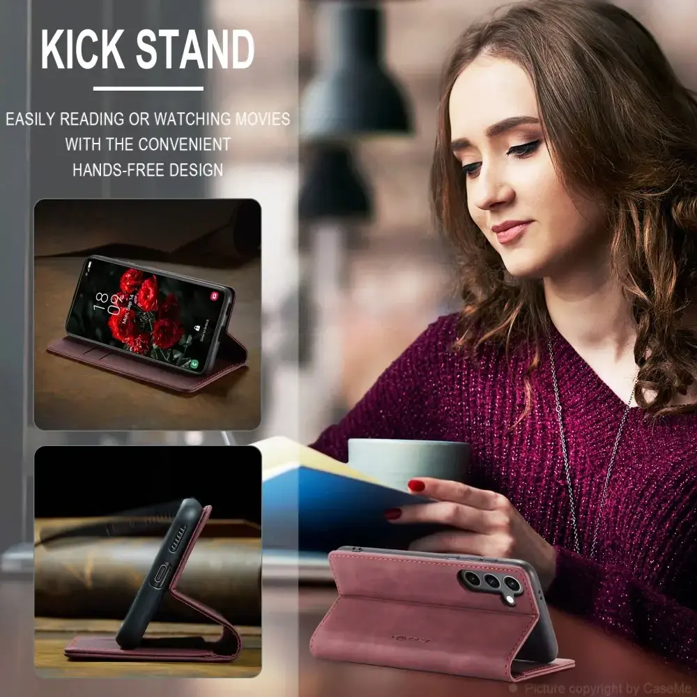 CaseMe 013 Samsung Galaxy S25 Hoesje Book Case met Standaard Rood afbeelding 5