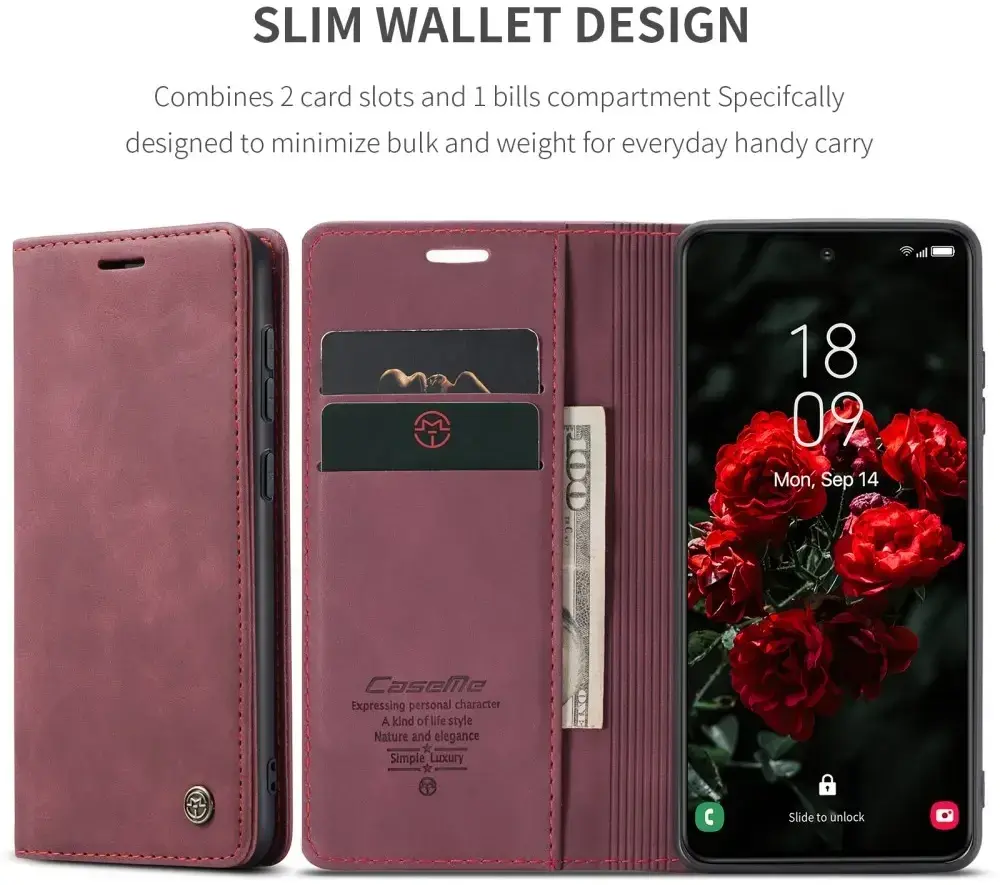 CaseMe 013 Samsung Galaxy S25 Hoesje Book Case met Standaard Rood afbeelding 6