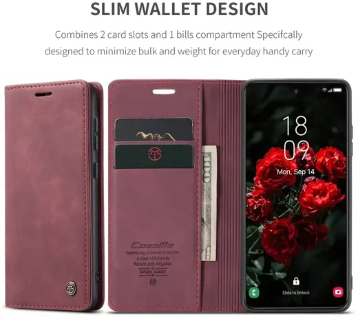 CaseMe 013 Samsung Galaxy S25 Hoesje Book Case met Standaard Rood afbeelding 6