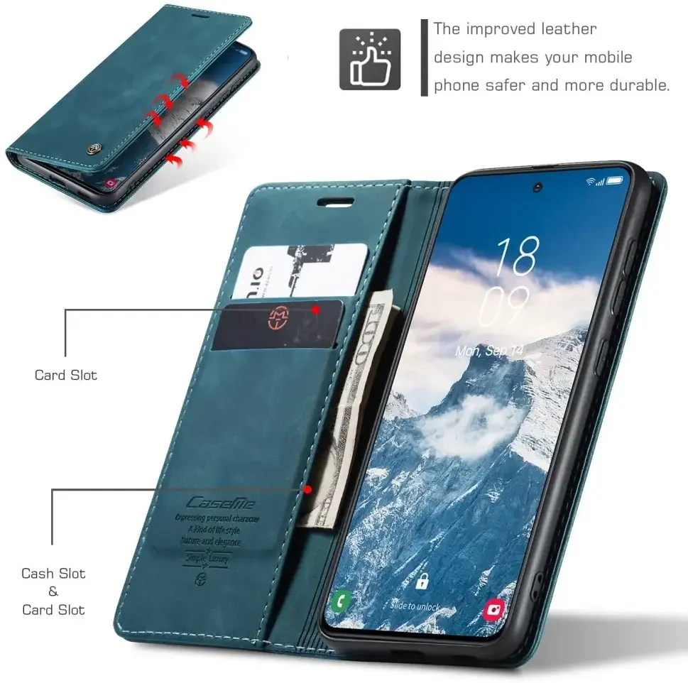 CaseMe 013 Samsung Galaxy S25 Hoesje Book Case met Standaard Blauw afbeelding 10