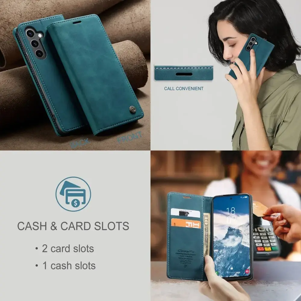 CaseMe 013 Samsung Galaxy S25 Hoesje Book Case met Standaard Blauw afbeelding 5